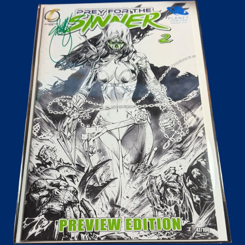 Prey For The Sinner #2 EBAS Signed Planet Comics KC Preview Edition COA 47/100